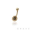 316L SURGICAL STEEL SUNFLOWER NON DANGLE BELLY BUTTON NAVEL RING 